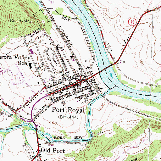 Topographic Map of Port Royal, PA