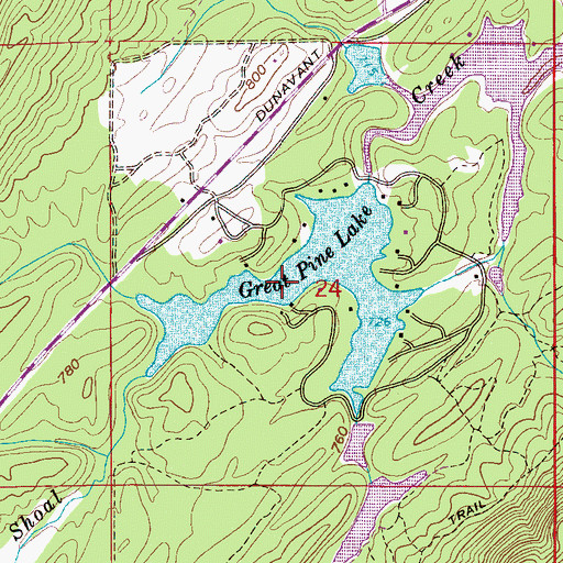 Topographic Map of Great Pine Lake, AL