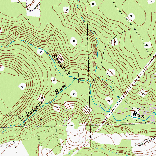 Topographic Map of Powell Run, PA