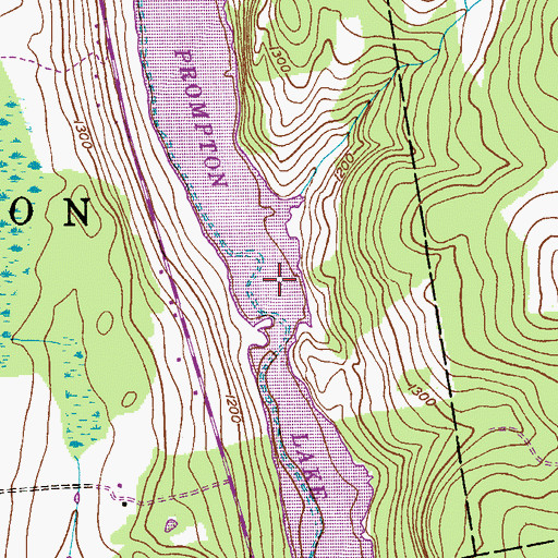 Topographic Map of Prompton Lake, PA