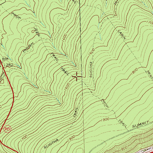 Topographic Map of Prop Trail, PA