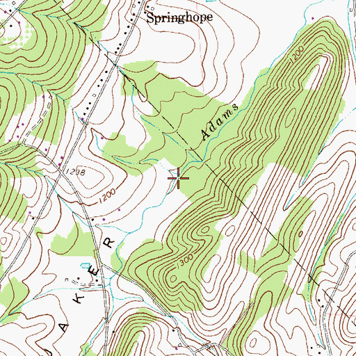 Topographic Map of Quaker Valley, PA