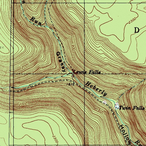 Topographic Map of Quinn Run, PA