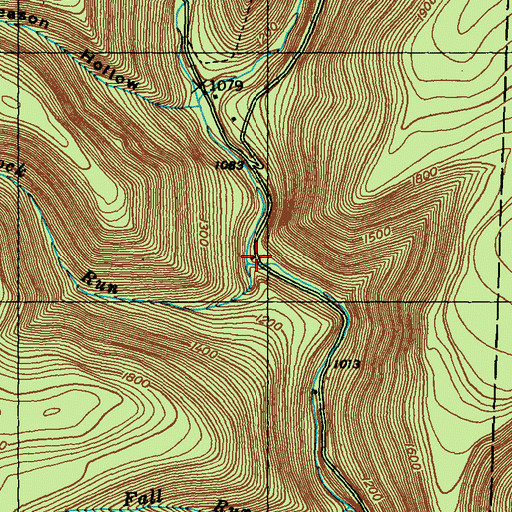 Topographic Map of Red Rock Run, PA