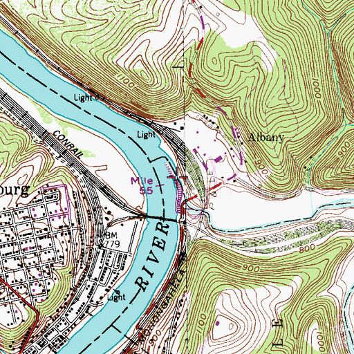 Topographic Map of Redstone Creek, PA
