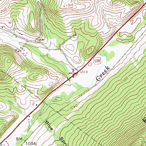 Topographic Map of Reese Hollow, PA