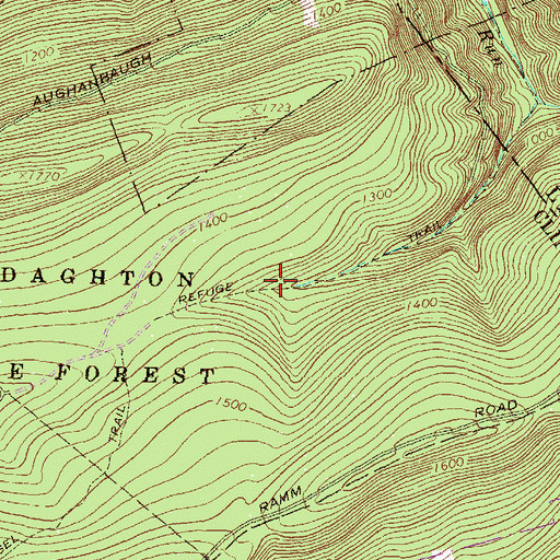 Topographic Map of Refuge Trail, PA
