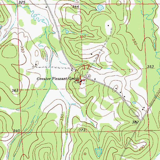 Topographic Map of Greater Pleasant Grove Church, AL