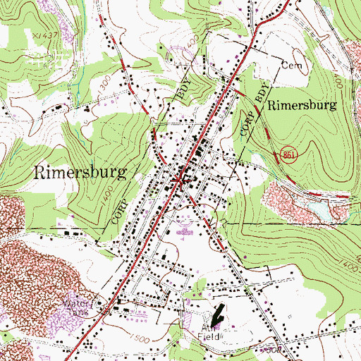 Topographic Map of Rimersburg, PA