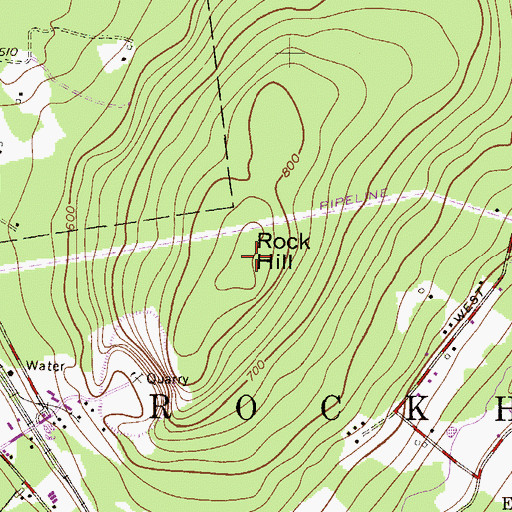 Topographic Map of Rock Hill, PA