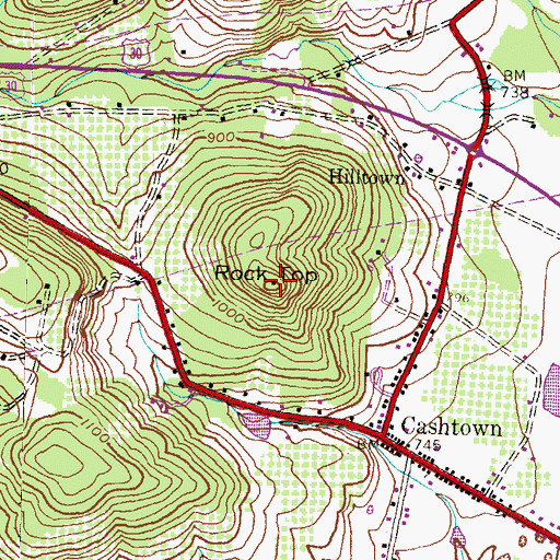 Topographic Map of Rock Top, PA