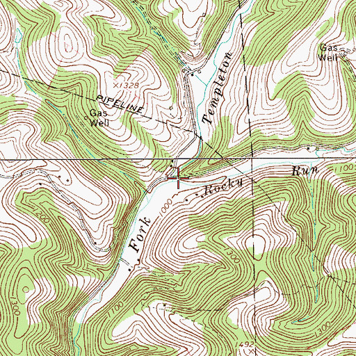 Topographic Map of Rocky Run, PA
