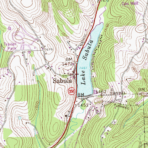 Topographic Map of Sabula, PA
