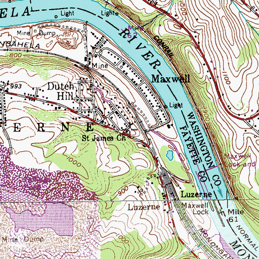 Topographic Map of Saint James Church, PA