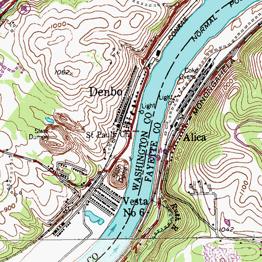 Topographic Map of Saint Pauls Church, PA