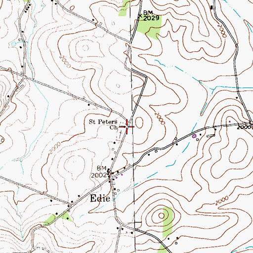 Topographic Map of Saint Peters Church, PA