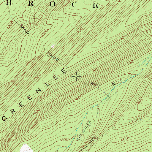 Topographic Map of Sand Knob Trail, PA