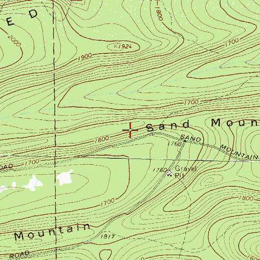 Topographic Map of Sand Mountain, PA