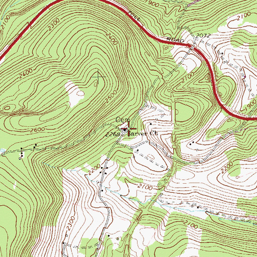 Topographic Map of Sarver Church, PA
