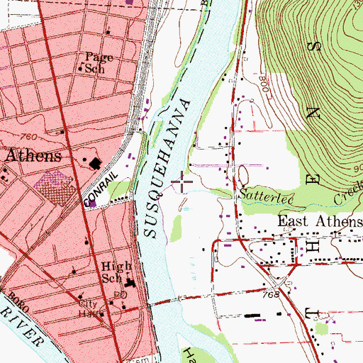 Topographic Map of Satterlee Creek, PA
