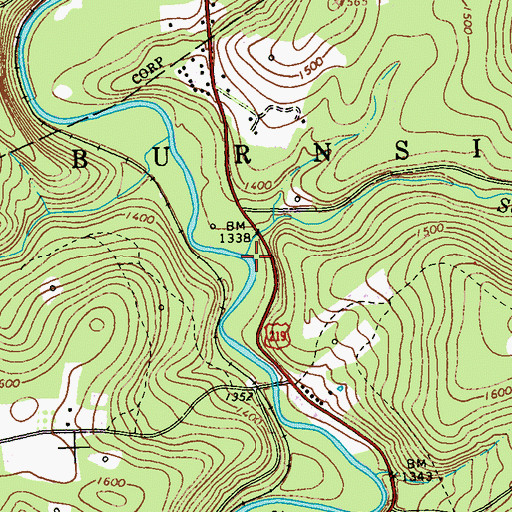 Topographic Map of Sawmill Run, PA