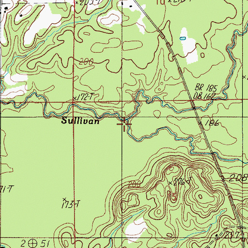 Topographic Map of Green Branch, AL