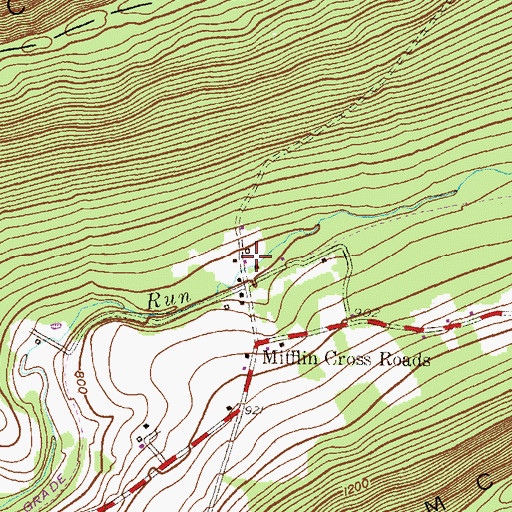 Topographic Map of Scotch Valley, PA