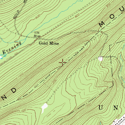 Topographic Map of Second Mountain, PA