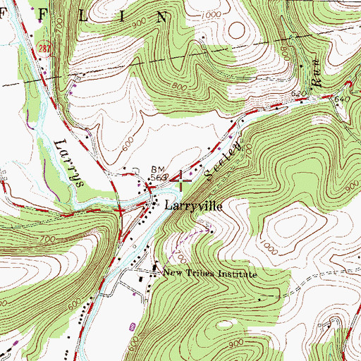 Topographic Map of Seeley Run, PA