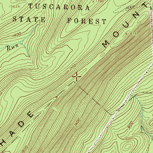 Topographic Map of Shade Mountain, PA
