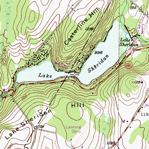 Topographic Map of Lake Sheridan, PA