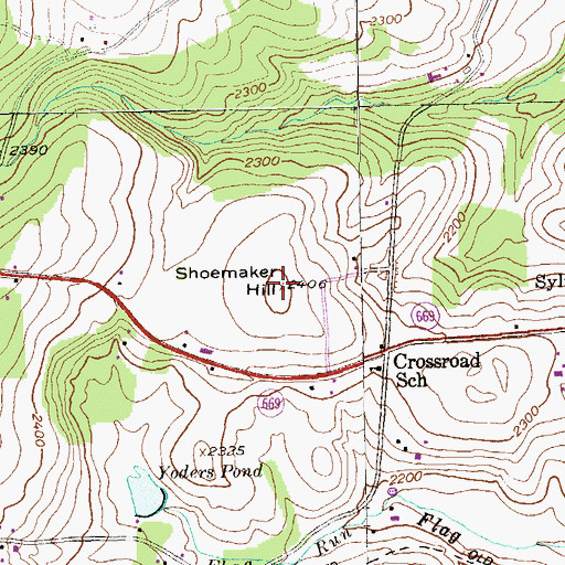Topographic Map of Shoemaker Hill, PA