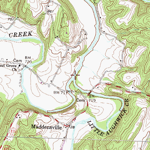 Topographic Map of Sideling Hill Creek, PA