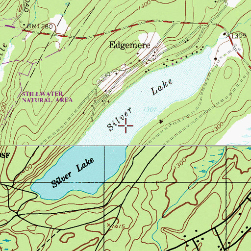 Topographic Map of Silver Lake, PA