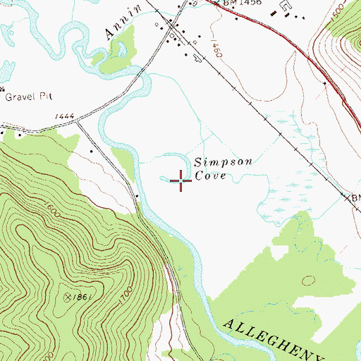 Topographic Map of Simpson Cove, PA