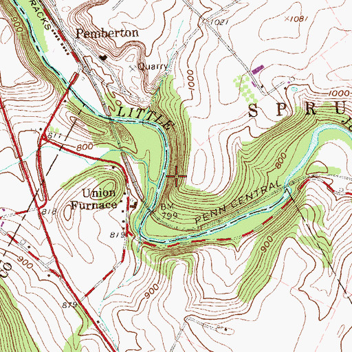 Topographic Map of Sinking Run, PA