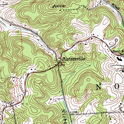 Topographic Map of Sistersville, PA