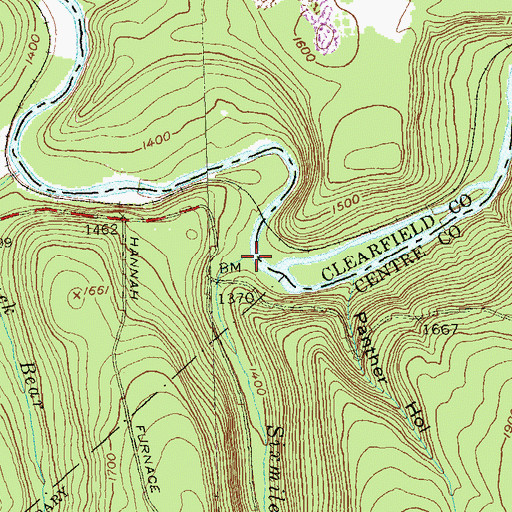 Topographic Map of Sixmile Run, PA