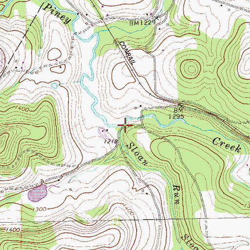 Topographic Map of Sloan Run, PA