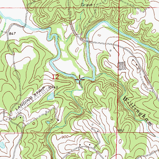 Topographic Map of Green Creek, AL