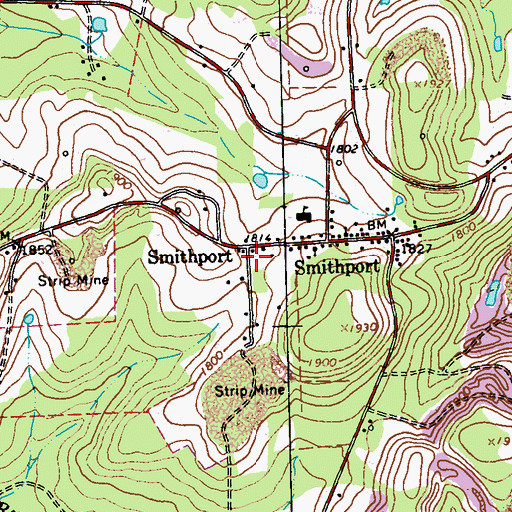 Topographic Map of Smithport, PA