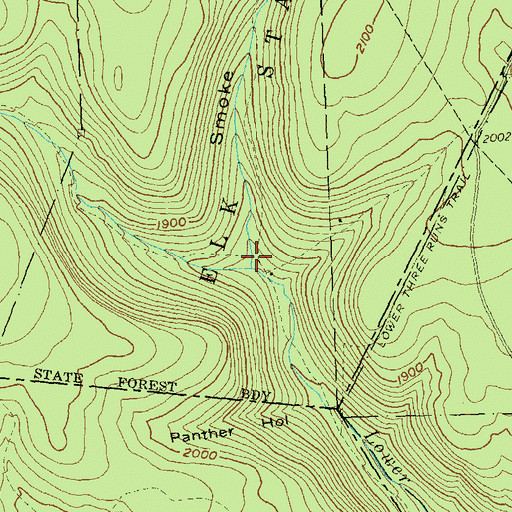 Topographic Map of Smoke Draft, PA