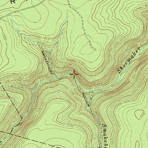 Topographic Map of Smokehouse Hollow Trail, PA