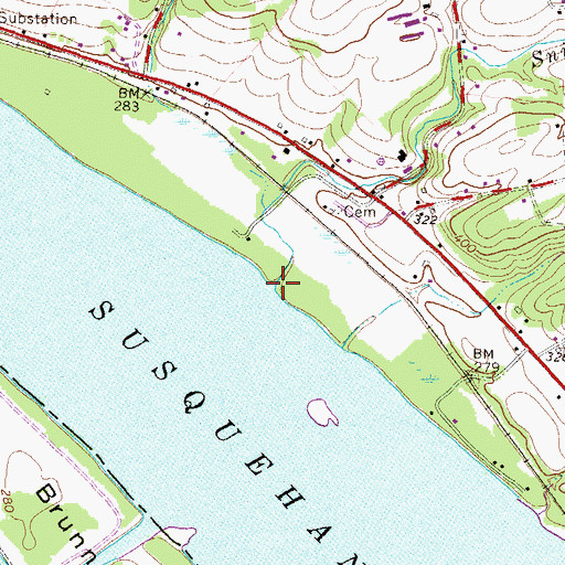 Topographic Map of Snitz Creek, PA