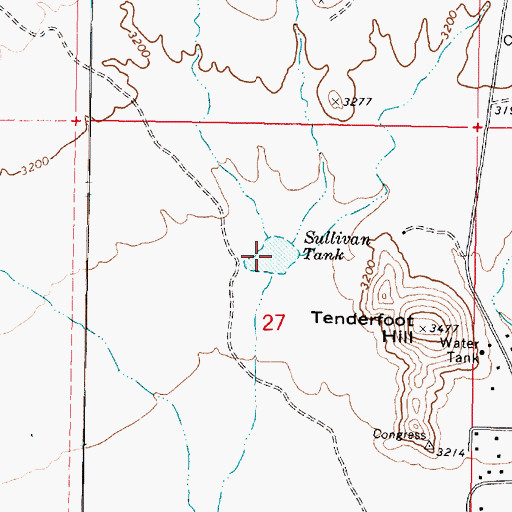 Topographic Map of Sullivan Tank, AZ