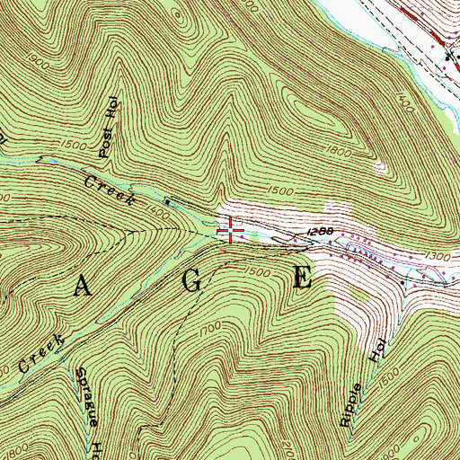 Topographic Map of South Branch Little Portage Creek, PA