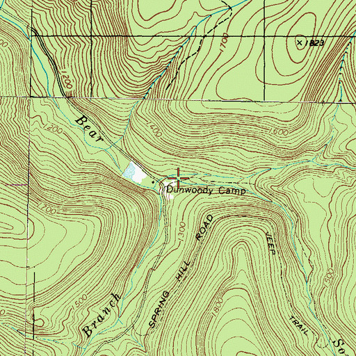 Topographic Map of South Fork Bear Creek, PA