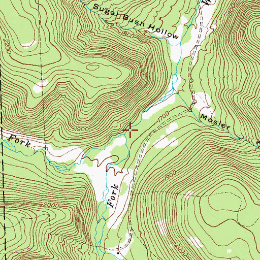 Topographic Map of South Fork West Branch Potato Creek, PA