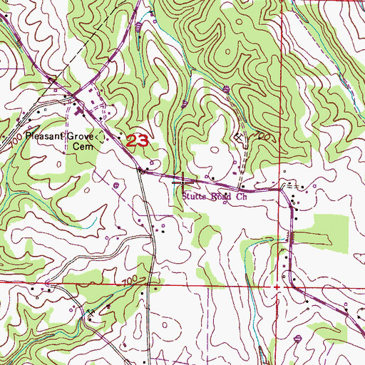 Topographic Map of Green Hill Church, AL
