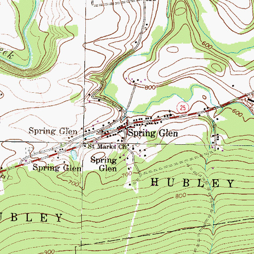 Topographic Map of Spring Glen, PA